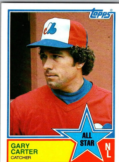 1983 Topps Gary Carter baseball card front view, collectible sports card featuring Gary Carter
