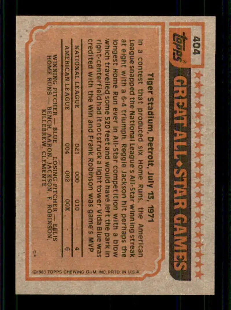 1983 Topps #404 Gary Carter EX Excellent Montreal Expos Baseball Card - Baseball Card Single