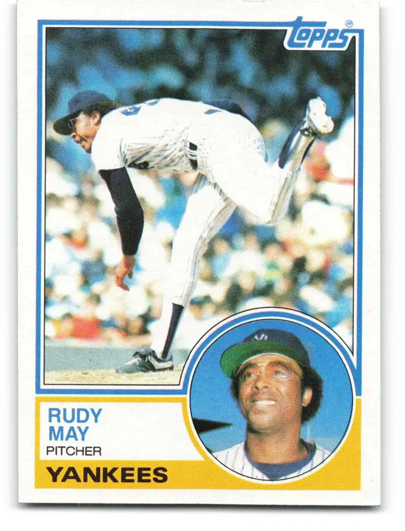 1983 Topps #408 Rudy May EX Excellent New York Yankees Baseball Card - Baseball Card Single