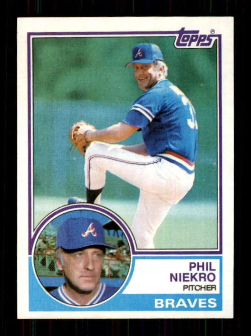1983 Topps #410 Phil Niekro EX Excellent Atlanta Braves Baseball Card - Baseball Card Single