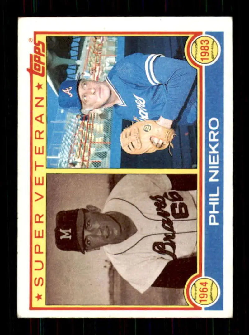 1983 Topps #411 Phil Niekro EX Excellent Milwaukee Braves/Atlanta Braves Baseball Card - Baseball Card Single