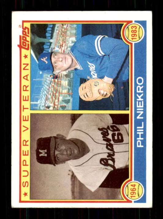 1983 Topps #411 Phil Niekro EX Excellent Milwaukee Braves/Atlanta Braves Baseball Card - Baseball Card Single