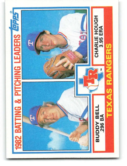 1983 Topps #412 Buddy Bell/Charlie Hough EX Excellent Texas Rangers Baseball Card - Baseball Card Single