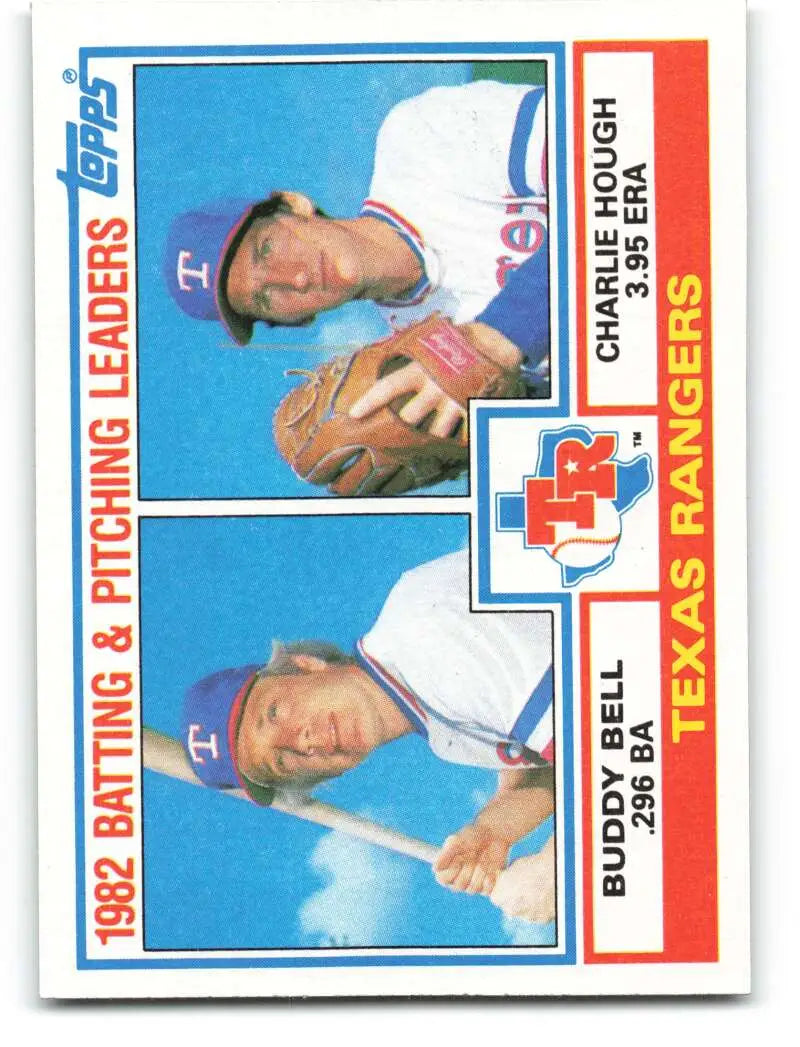 1983 Topps #412 Buddy Bell/Charlie Hough EX Excellent Texas Rangers Baseball Card - Baseball Card Single