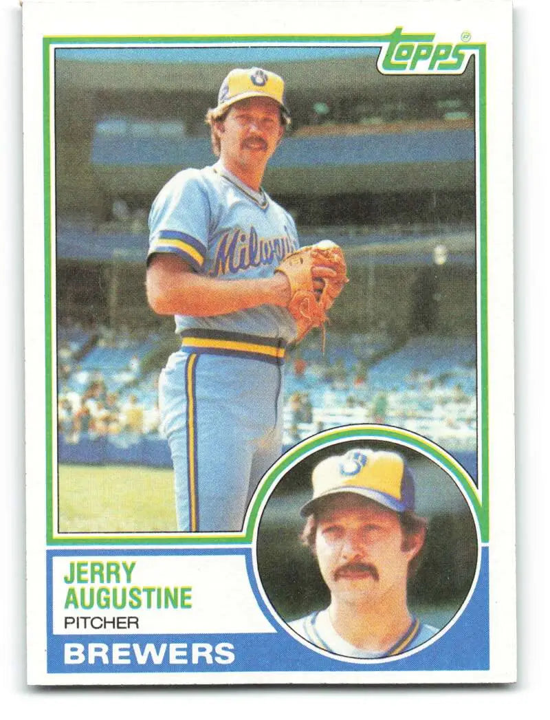 1983 Topps #424 Jerry Augustine EX Excellent Milwaukee Brewers Baseball Card - Baseball Card Single
