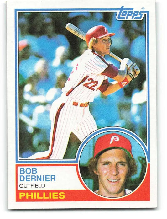 1983 Topps #43 Bob Dernier EX Excellent Philadelphia Phillies Baseball Card - Baseball Card Single