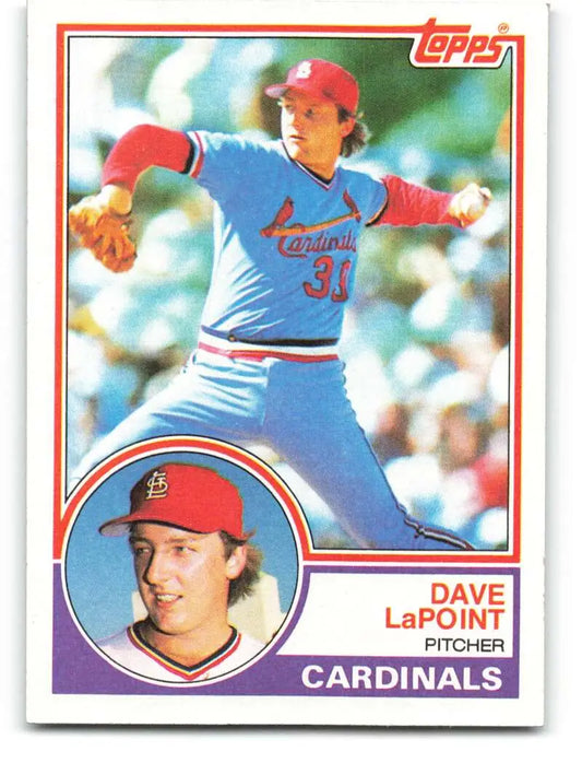 1983 Topps #438 Dave LaPoint EX Excellent RC Rookie St. Louis Cardinals Baseball Card - Baseball Card Single