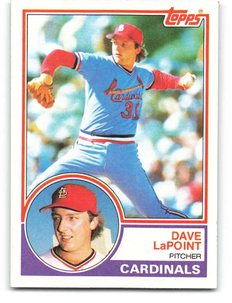 1983 Topps #438 Dave LaPoint EX Excellent RC Rookie St. Louis Cardinals Baseball Card - Baseball Card Single