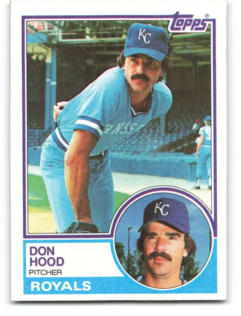 1983 Topps #443 Don Hood EX Excellent Kansas City Royals Baseball Card - Baseball Card Single
