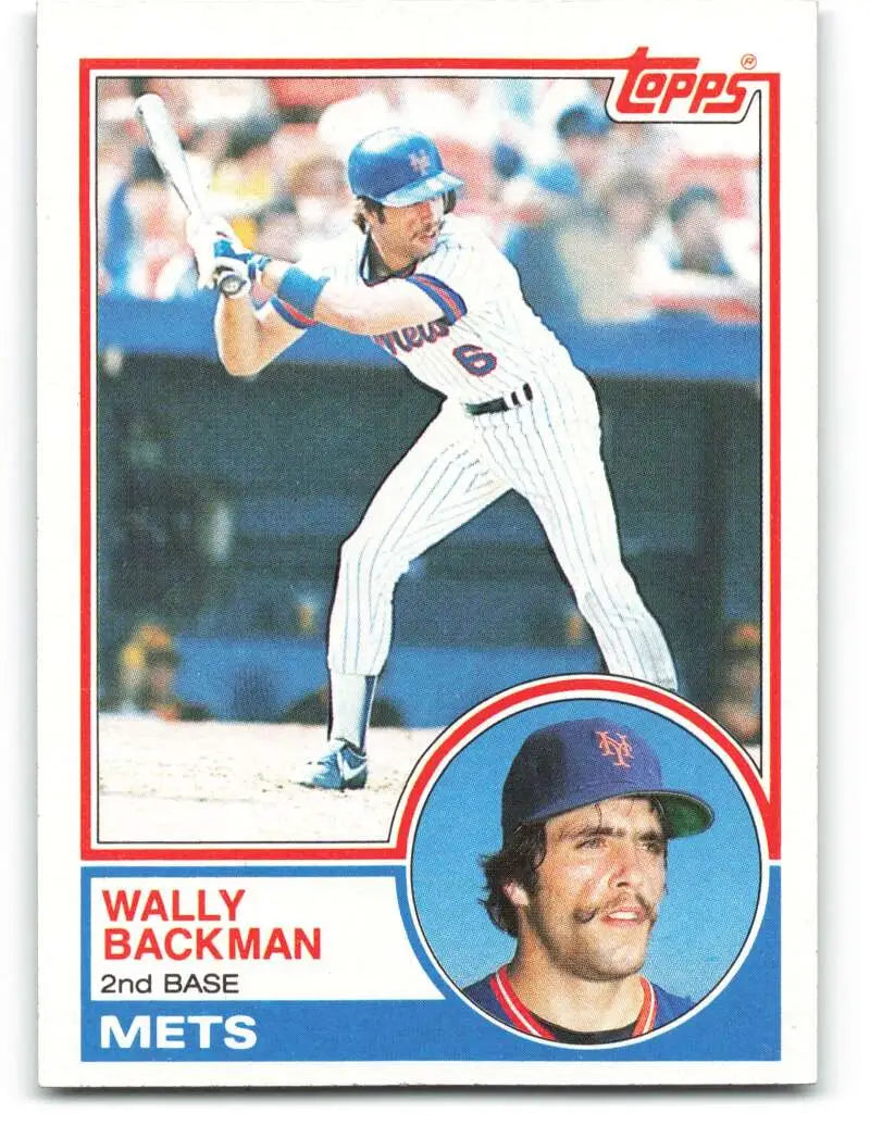1983 Topps #444 Wally Backman EX Excellent New York Mets Baseball Card - Baseball Card Single