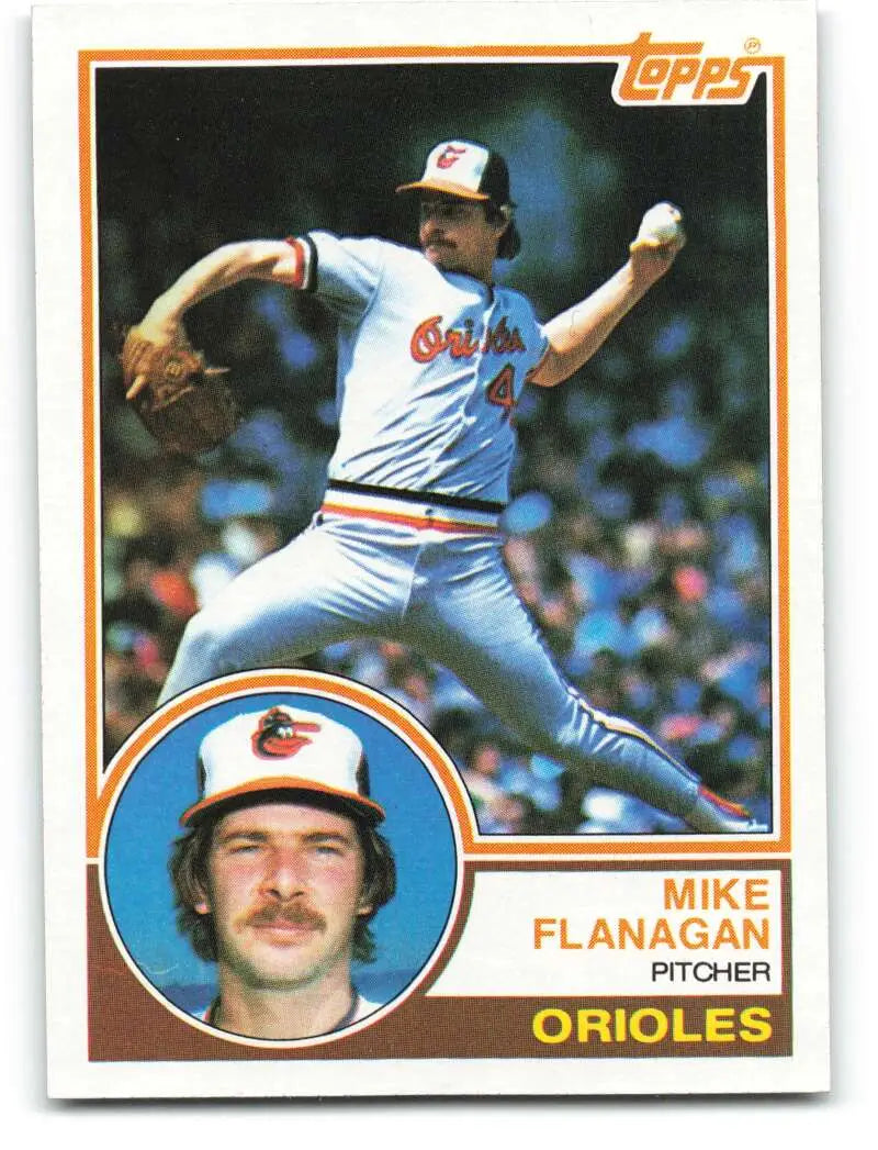 1983 Topps #445 Mike Flanagan EX Excellent Baltimore Orioles Baseball Card - Baseball Card Single