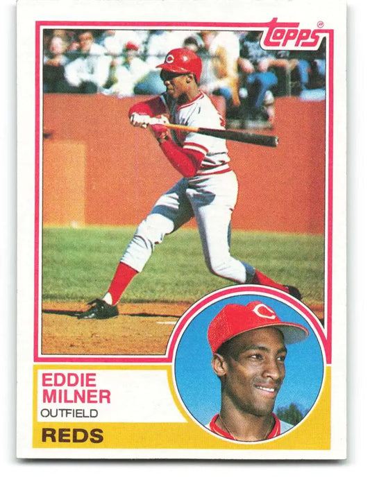 1983 Topps #449 Eddie Milner EX Excellent RC Rookie Cincinnati Reds Baseball Card - Baseball Card Single