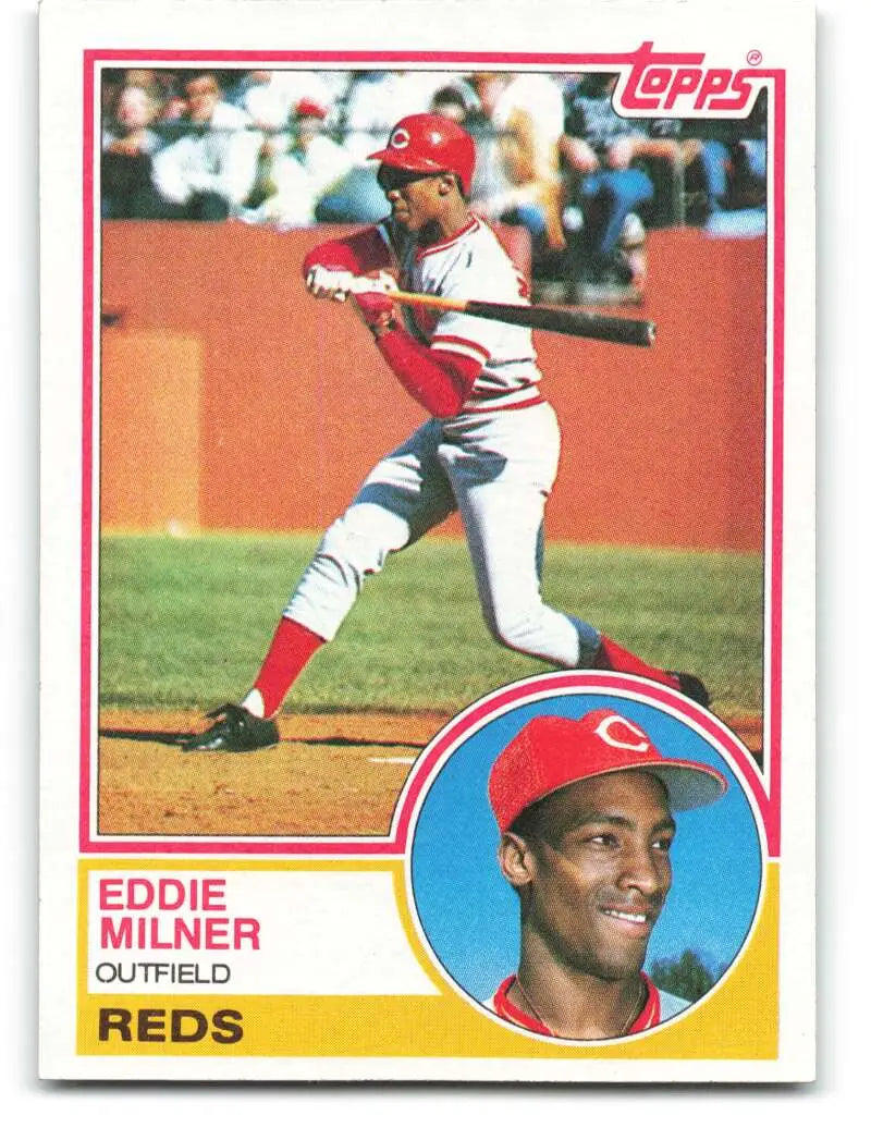 1983 Topps #449 Eddie Milner EX Excellent RC Rookie Cincinnati Reds Baseball Card - Baseball Card Single