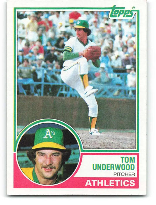 1983 Topps #466 Tom Underwood EX Excellent Oakland Athletics Baseball Card - Baseball Card Single