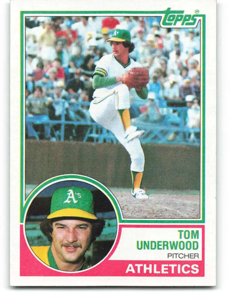 1983 Topps #466 Tom Underwood EX Excellent Oakland Athletics Baseball Card - Baseball Card Single