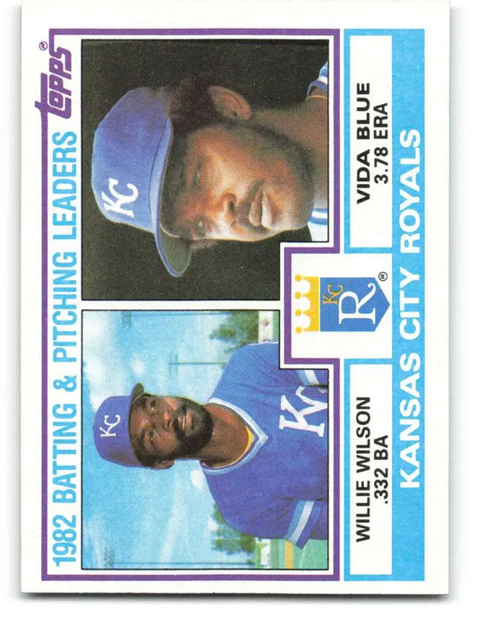 1983 Topps #471 Willie Wilson/Vida Blue EX Excellent Kansas City Royals Baseball Card - Baseball Card Single