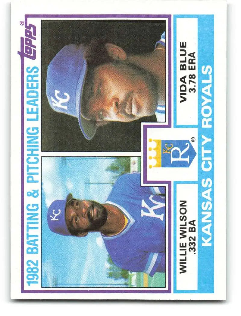 1983 Topps #471 Willie Wilson/Vida Blue EX Excellent Kansas City Royals Baseball Card - Baseball Card Single