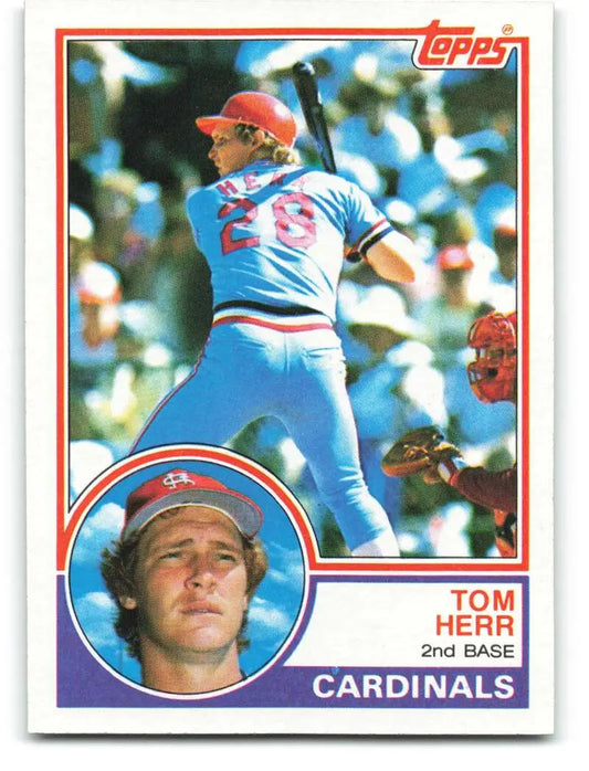 1983 Topps #489 Tom Herr EX Excellent St. Louis Cardinals Baseball Card - Baseball Card Single