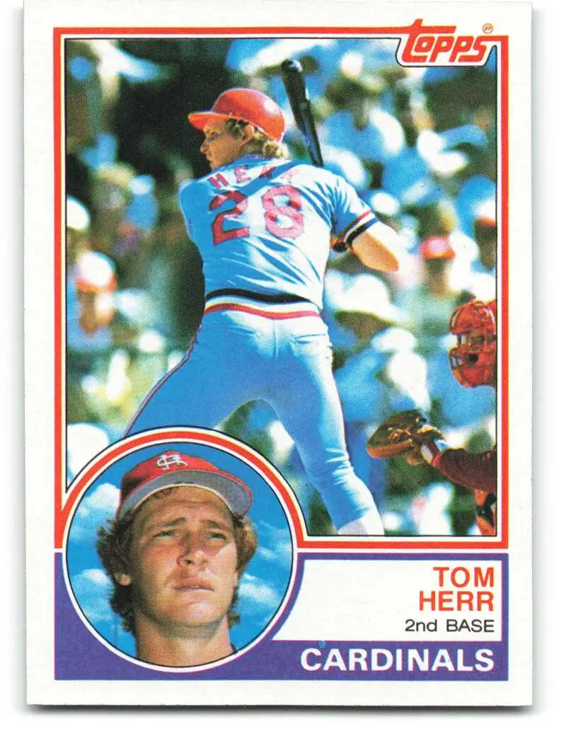 1983 Topps #489 Tom Herr EX Excellent St. Louis Cardinals Baseball Card - Baseball Card Single