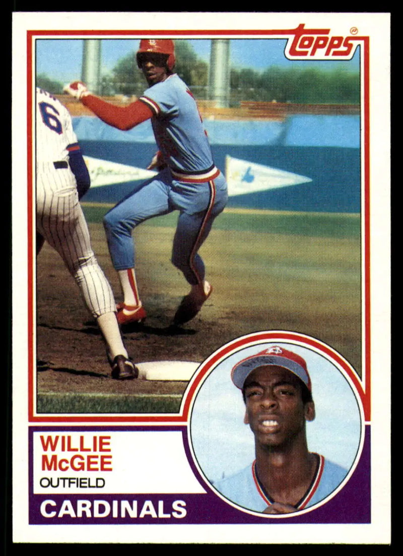 1983 Topps #49 Willie McGee EX Excellent RC Rookie St. Louis Cardinals Baseball Card - Baseball Card Single