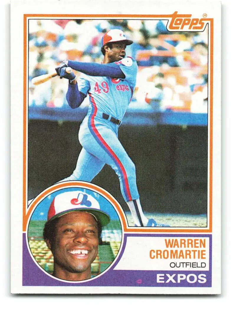 1983 Topps #495 Warren Cromartie EX Excellent Montreal Expos Baseball Card - Baseball Card Single