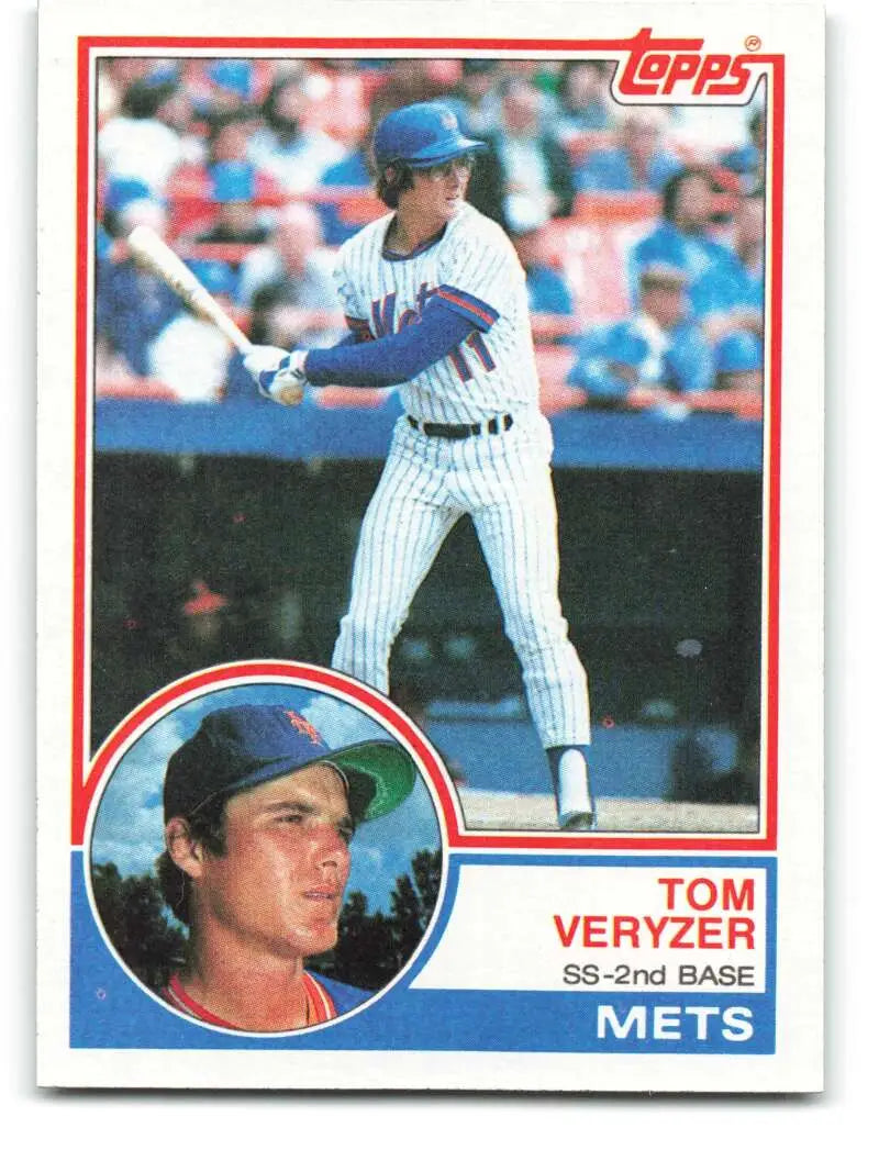1983 Topps #496 Tom Veryzer EX Excellent New York Mets Baseball Card - Baseball Card Single