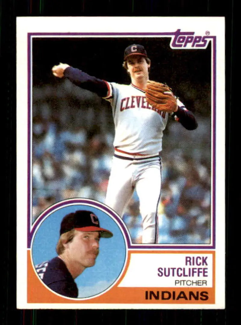 1983 Topps #497 Rick Sutcliffe EX Excellent Cleveland Indians Baseball Card - Baseball Card Single