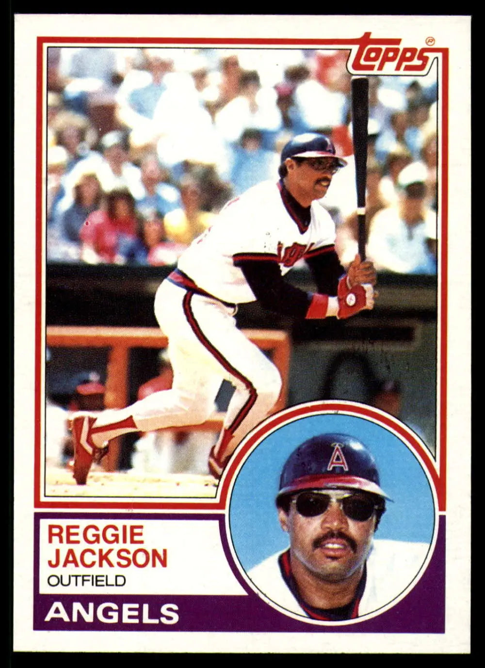 1983 Topps #500 Reggie Jackson EX Excellent California Angels Baseball Card - Baseball Card Single
