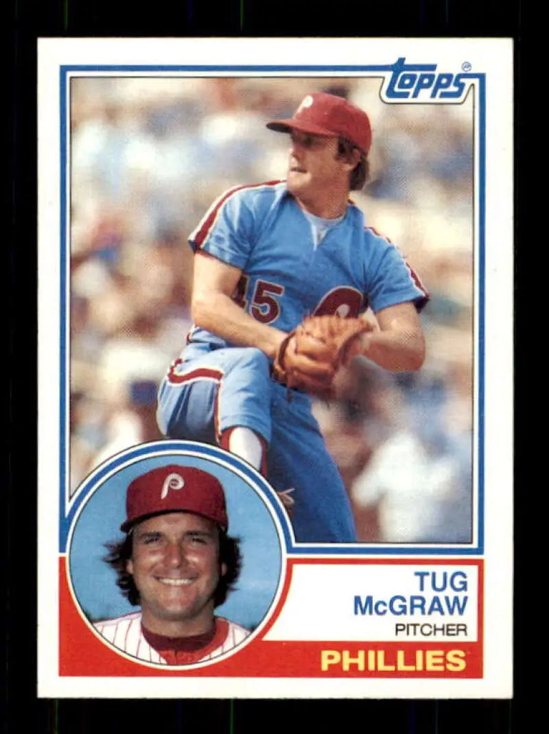 1983 Topps #510 Tug McGraw EX Excellent Philadelphia Phillies Baseball Card - Baseball Card Single