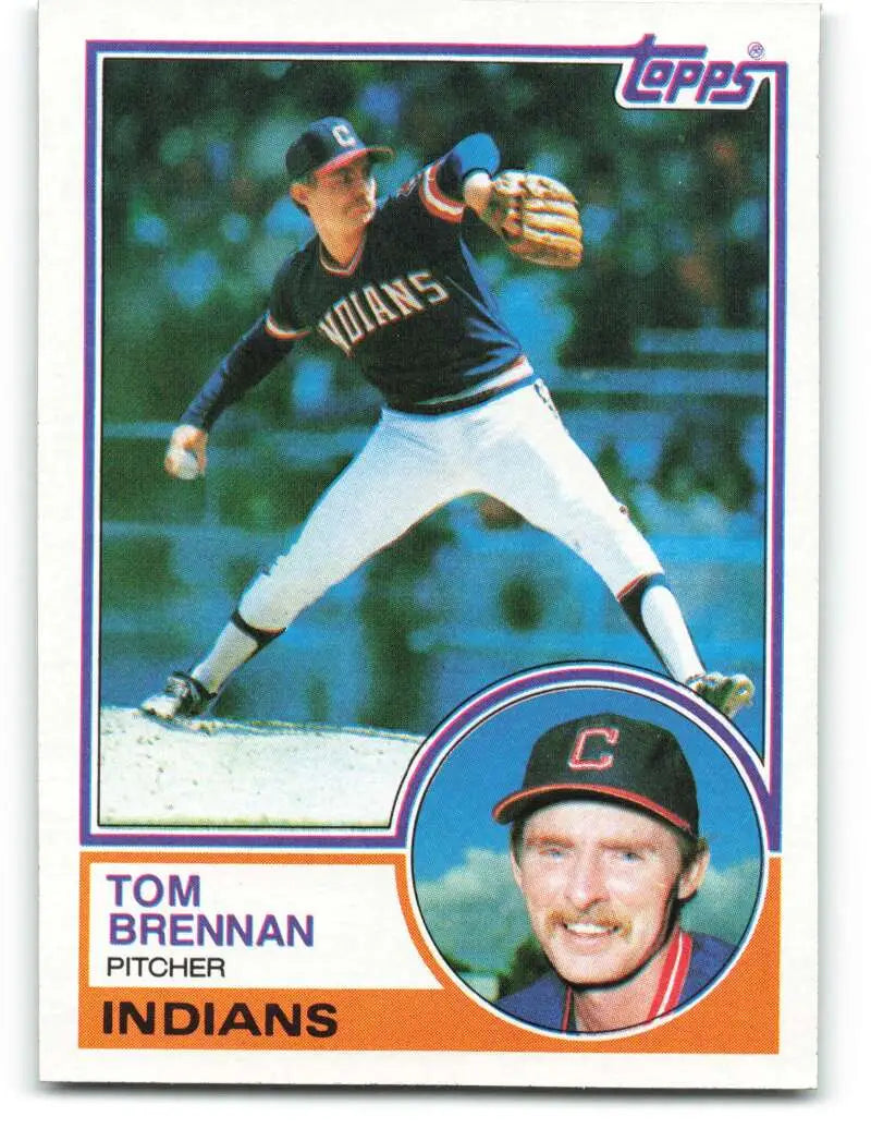 1983 Topps #524 Tom Brennan EX Excellent Cleveland Indians Baseball Card - Baseball Card Single