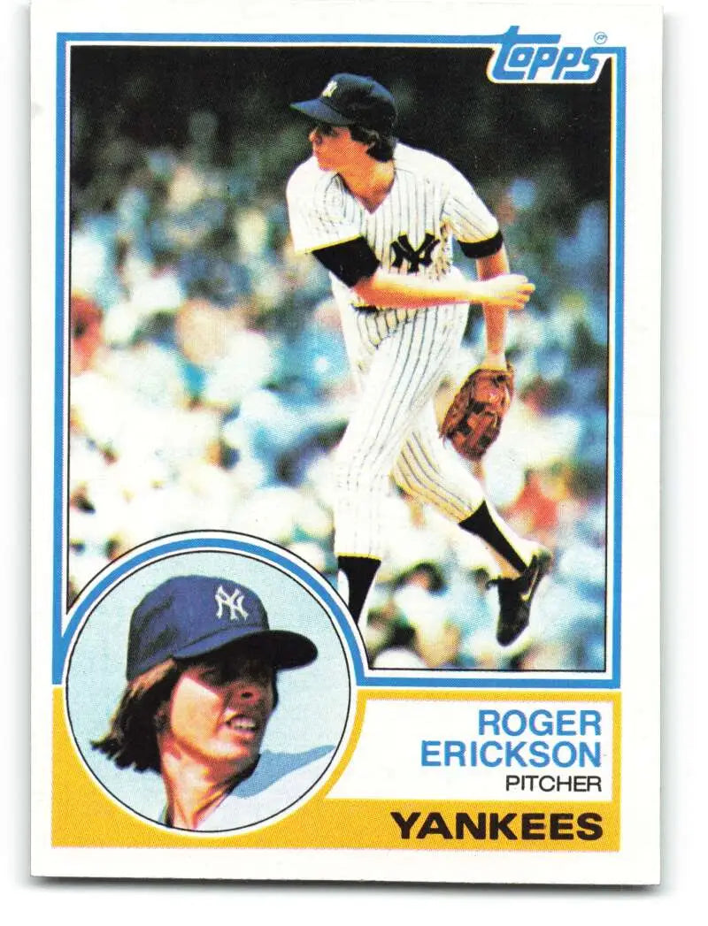 1983 Topps #539 Roger Erickson EX Excellent New York Yankees Baseball Card - Baseball Card Single