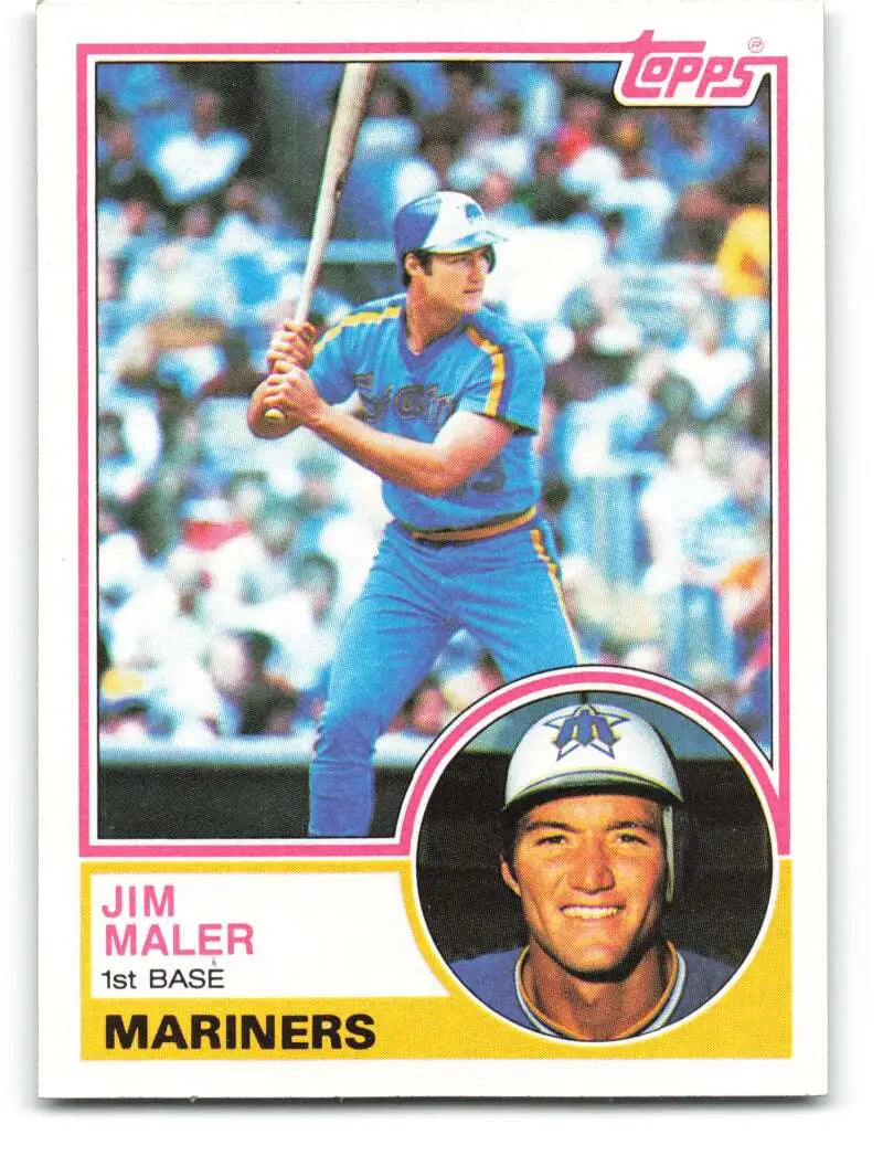 1983 Topps #54 Jim Maler EX Excellent RC Rookie Seattle Mariners Baseball Card - Baseball Card Single