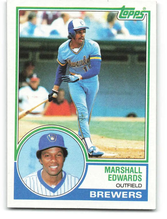 1983 Topps #582 Marshall Edwards EX Excellent Milwaukee Brewers Baseball Card - Baseball Card Single