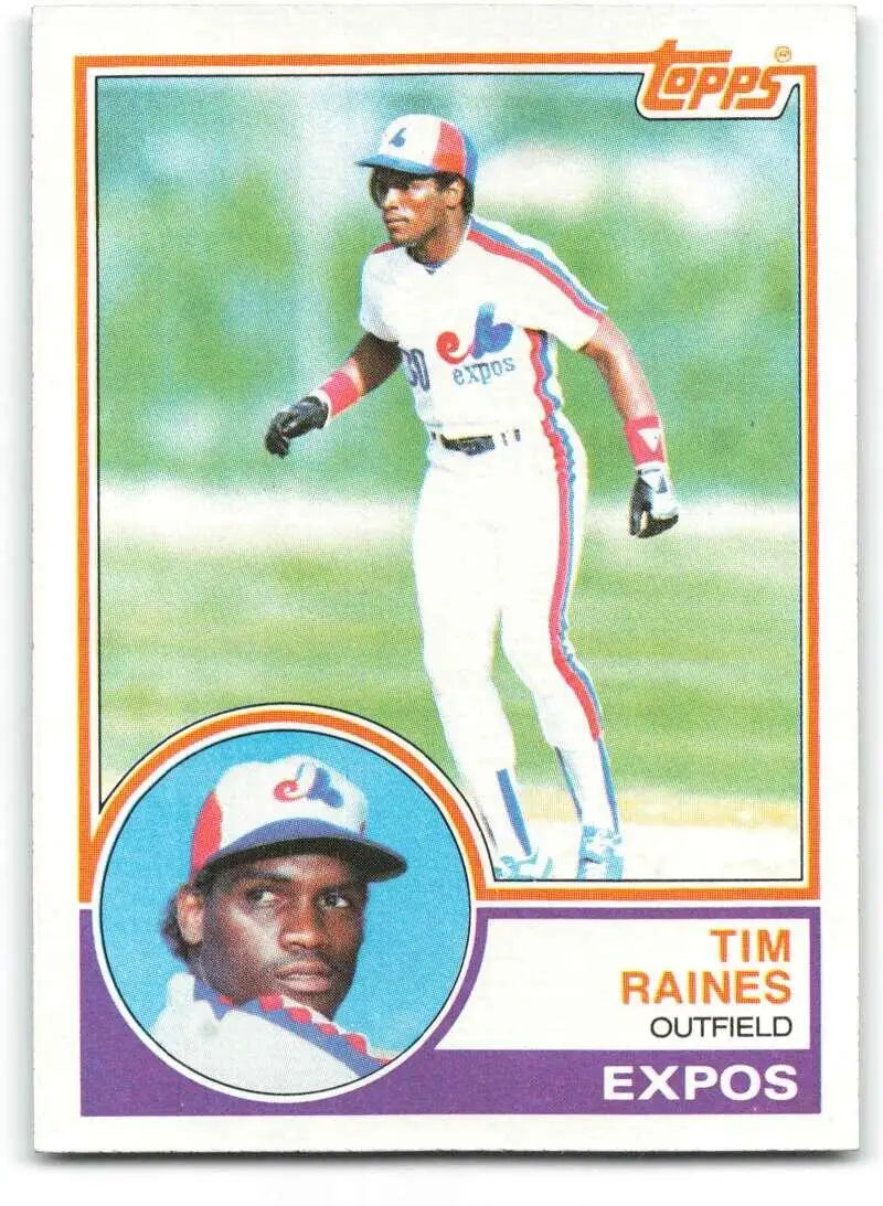 1983 Topps #595 Tim Raines EX Excellent Montreal Expos Baseball Card - Baseball Card Single