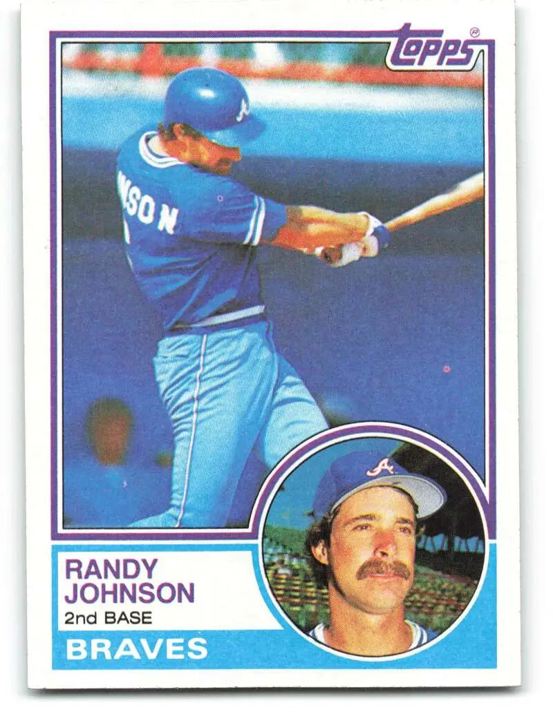 1983 Topps #596 Randy Johnson EX Excellent RC Rookie Atlanta Braves Baseball Card - Baseball Card Single