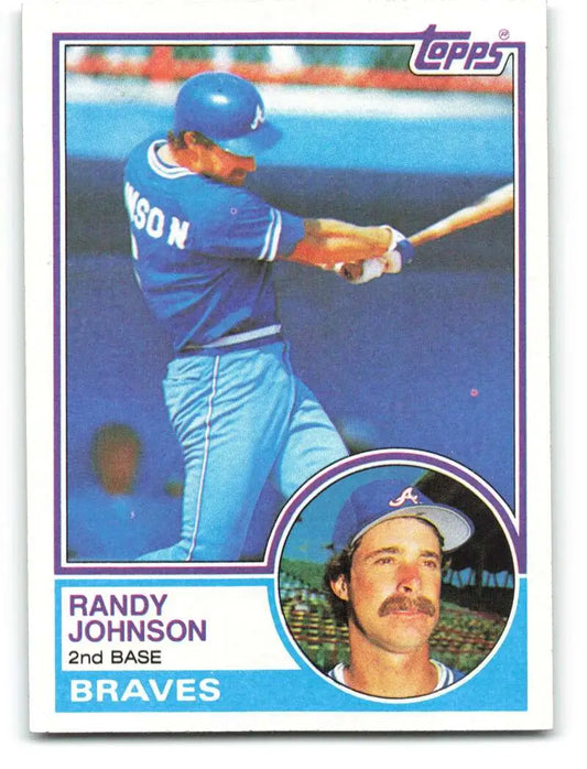 1983 Topps #596 Randy Johnson EX Excellent RC Rookie Atlanta Braves Baseball Card - Baseball Card Single