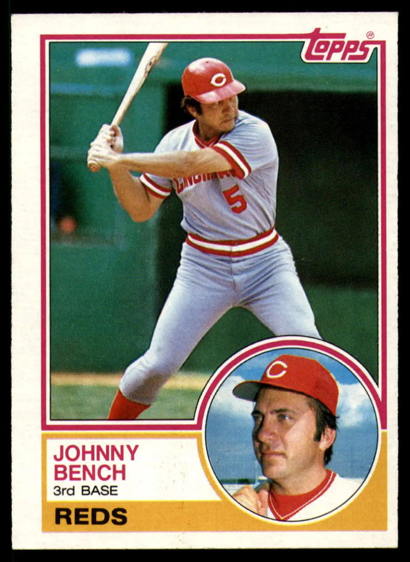 1983 Topps #60 Johnny Bench EX Excellent Cincinnati Reds Baseball Card - Baseball Card Single