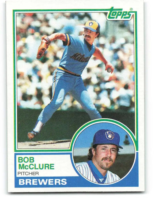 1983 Topps #62 Bob McClure EX Excellent Milwaukee Brewers Baseball Card - Baseball Card Single