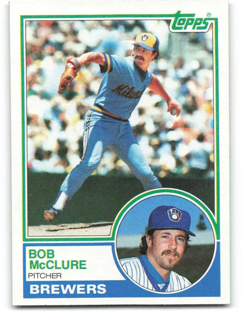 1983 Topps #62 Bob McClure EX Excellent Milwaukee Brewers Baseball Card - Baseball Card Single