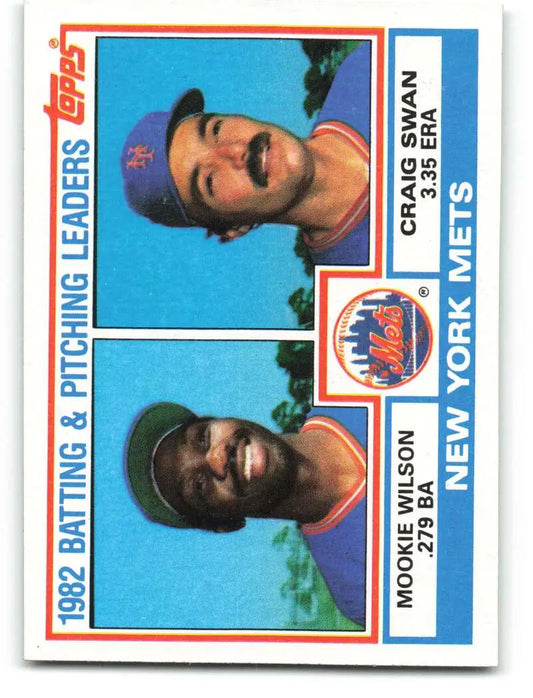 1983 Topps #621 Mookie Wilson/Craig Swan EX Excellent New York Mets Baseball Card - Baseball Card Single