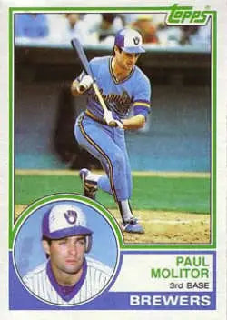 1983 Topps #630 Paul Molitor EX Excellent Milwaukee Brewers Baseball Card - Baseball Card Single