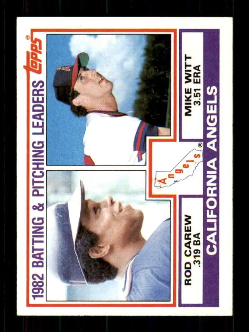 1983 Topps #651 Rod Carew/Mike Witt EX Excellent California Angels Baseball Card - Baseball Card Single