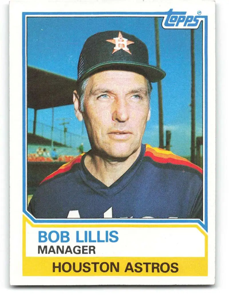1983 Topps #66 Bob Lillis EX Excellent Houston Astros Baseball Card - Baseball Card Single
