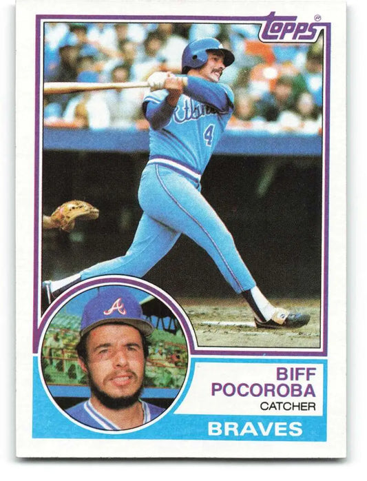 1983 Topps #676 Biff Pocoroba EX Excellent Atlanta Braves Baseball Card - Baseball Card Single