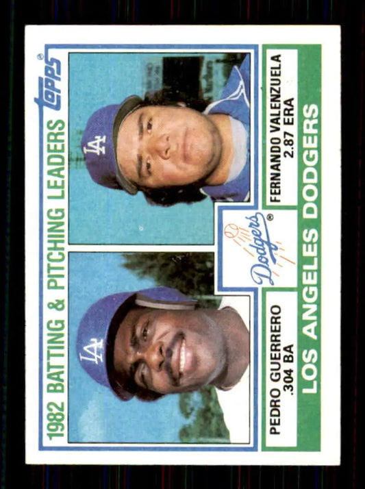 1983 Topps #681 Pedro Guerrero/Fernando Valenzuela EX Excellent Los Angeles Dodgers Baseball Card - Baseball Card Single