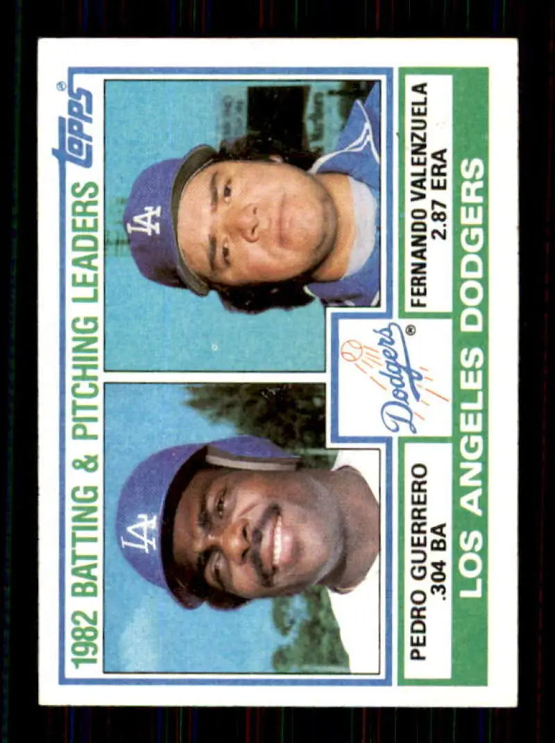 1983 Topps #681 Pedro Guerrero/Fernando Valenzuela EX Excellent Los Angeles Dodgers Baseball Card - Baseball Card Single