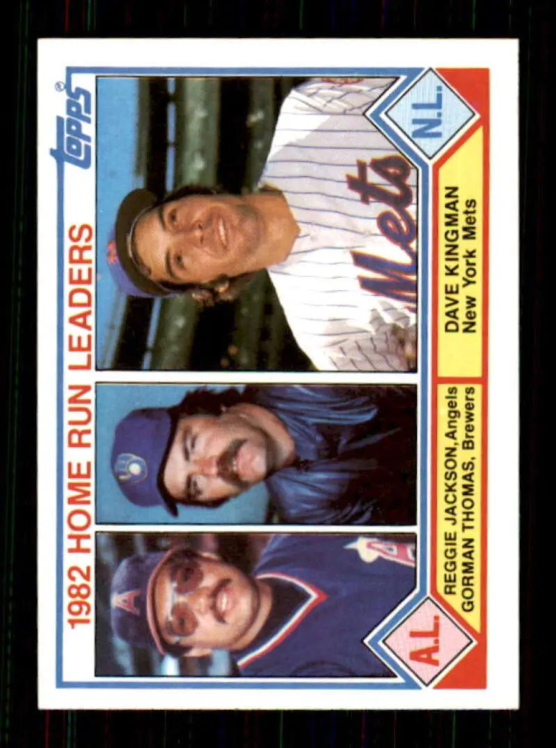 1983 Topps #702 Reggie Jackson/Gorman Thomas/Dave Kingman EX Excellent California Angels/Milwaukee Brewers/New York