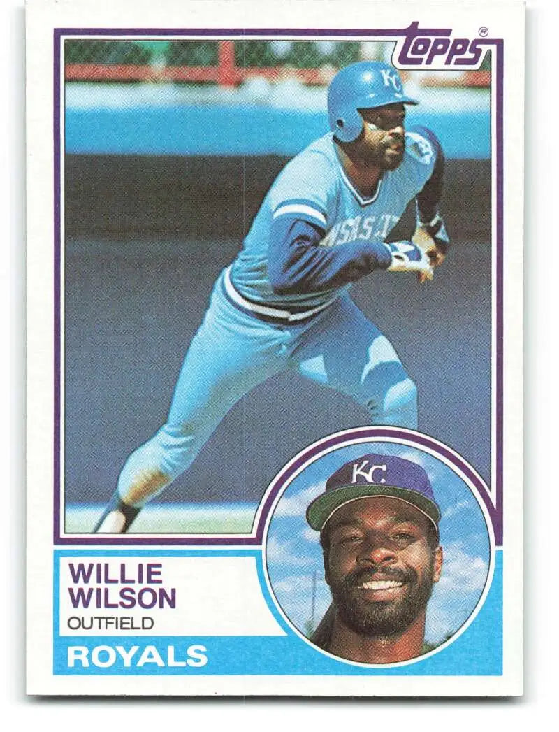 1983 Topps #710 Willie Wilson EX Excellent Kansas City Royals Baseball Card - Baseball Card Single