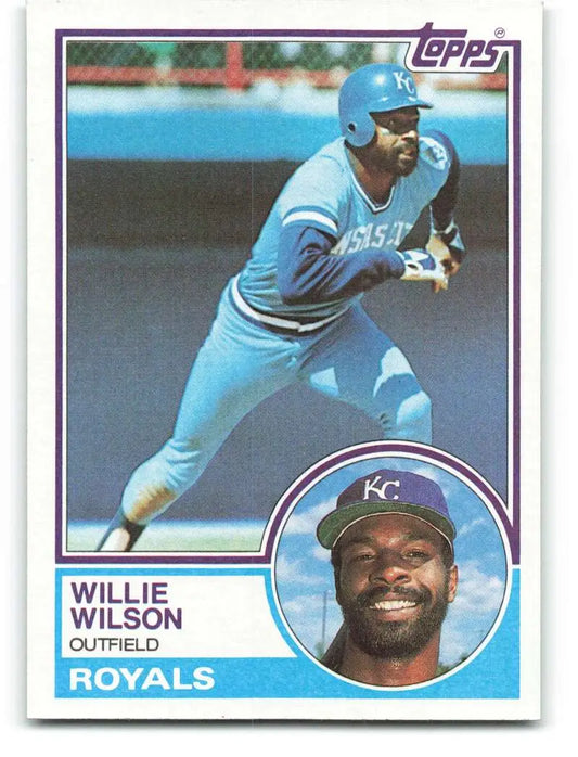 1983 Topps #710 Willie Wilson EX Excellent Kansas City Royals Baseball Card - Baseball Card Single