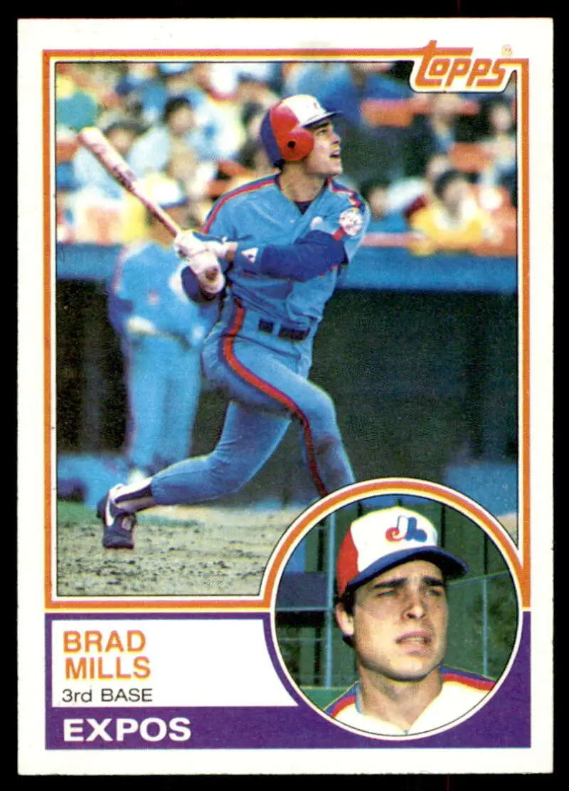 1983 Topps #744 Brad Mills EX Excellent Montreal Expos Baseball Card - Baseball Card Single